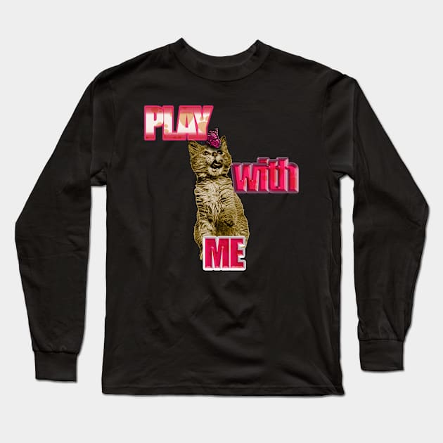 play with me cat Long Sleeve T-Shirt by Studio Paman